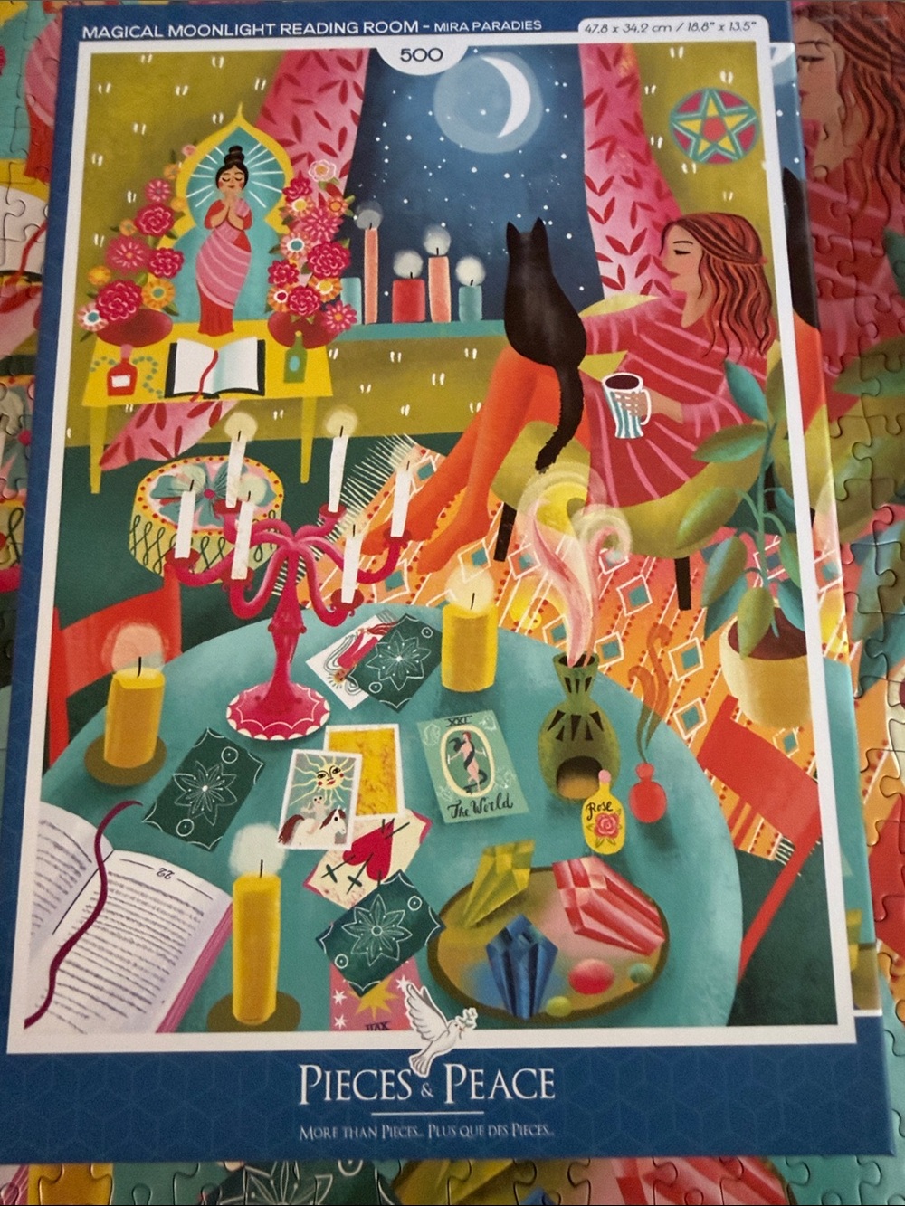 Puzzle by Pieces and Peace. 500ct. Magical Moonlight Reading Room
